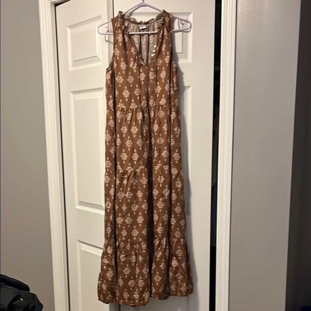 Billabong Brown and Cream Floral Maxi Dress